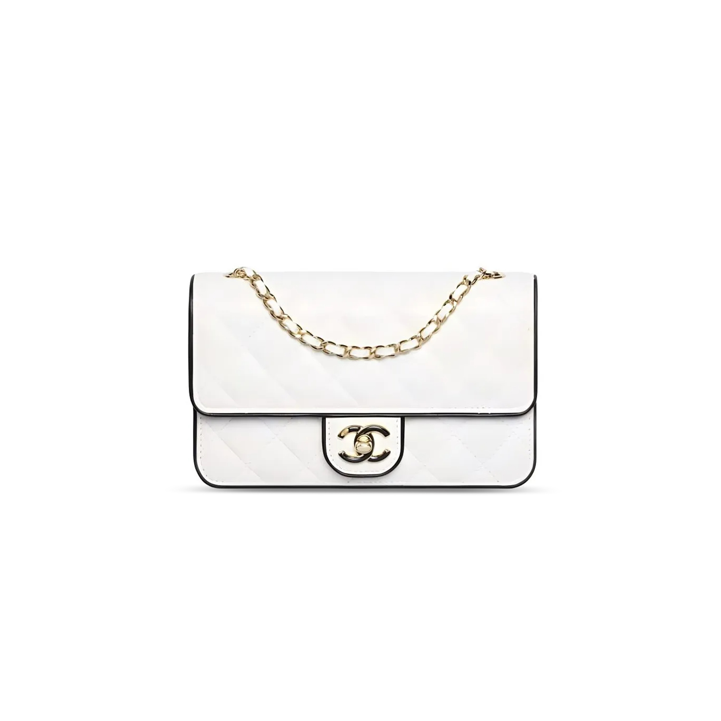 CHANEL WOC BLACK AND WHITE CHAIN WALLET SHOULDER BAG AP4511 (19*12*3.5cm)